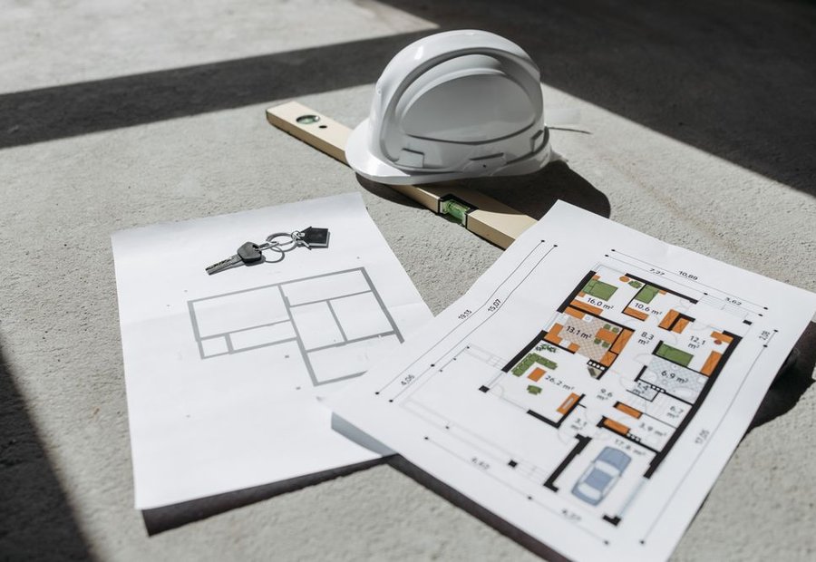 OSSF permit application and a site plan laid out on a truck tailgate